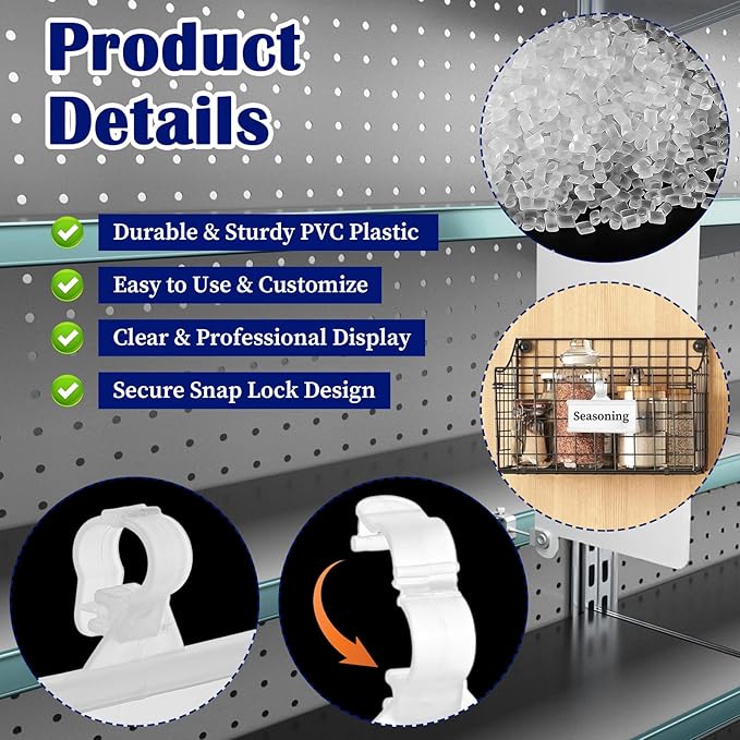 200 Pcs Plastic Wire Shelf Label Holders - Image 4