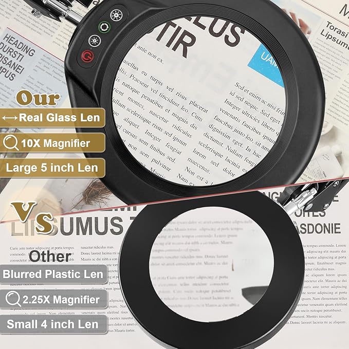 VEEMAGNI 10X 5 Inch Large Real Glass Magnifying Glass - Image 4
