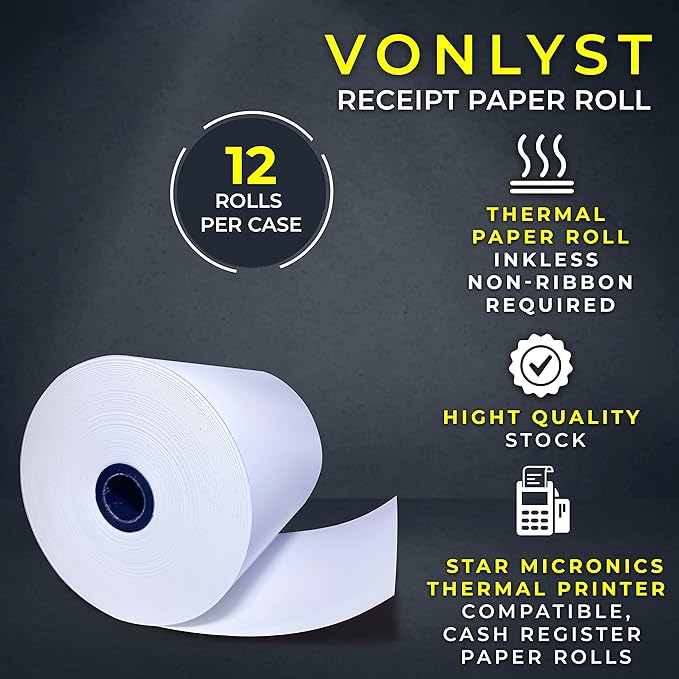 Receipt Paper Roll 3 1/8 x 230 for Square Register and Square POS System - Image 5