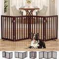 Homykic Bamboo Freestanding Dog Gate, No Assembly Pet Gate Indoor, 24”H x 75”W by Homykic