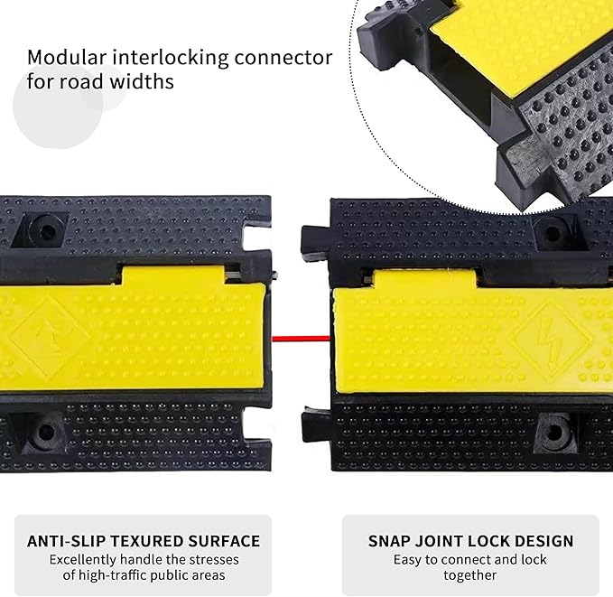 Cable Ramp Cable Protector Ramps Wire Hose Protective 1 Channel Traffic Rubber - Image 6