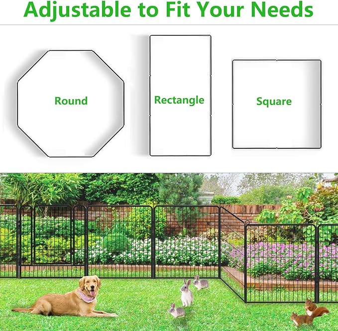 Decorative Metal Garden Fence Add-on Fence Panels, 32in x 10.4Ft No Dig Fence 4 - Image 3
