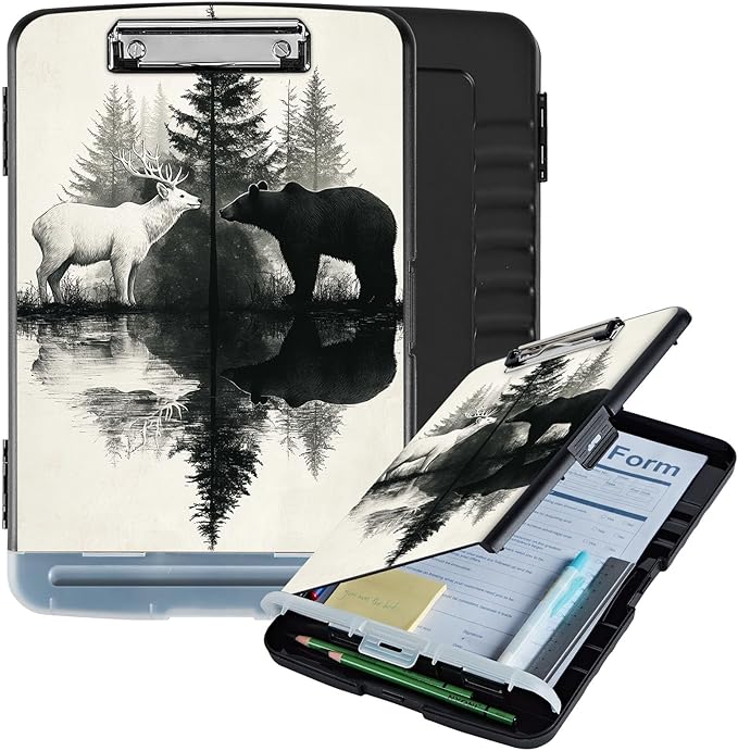 Clipboard with Storage Box & Pen Holder, Heavy Duty Clip Boards 8.5x11 by Unknown