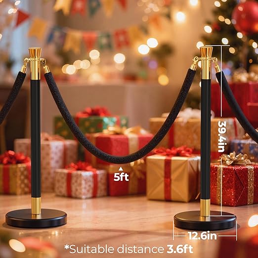 8pcs Sturdy Stanchion Posts, Water/Sand/Concrete Fillable Leakproof Base - Image 7