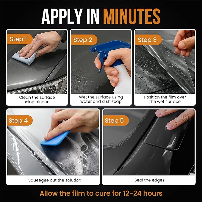 Clear PPF Film for Car – 12" x 50' Roll, 6.5mil TPU Paint Protection Film - Image 4
