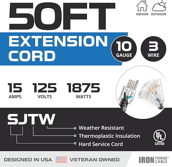 Iron Forge Cable 10 Gauge Extension Cord 50 ft - Image 2