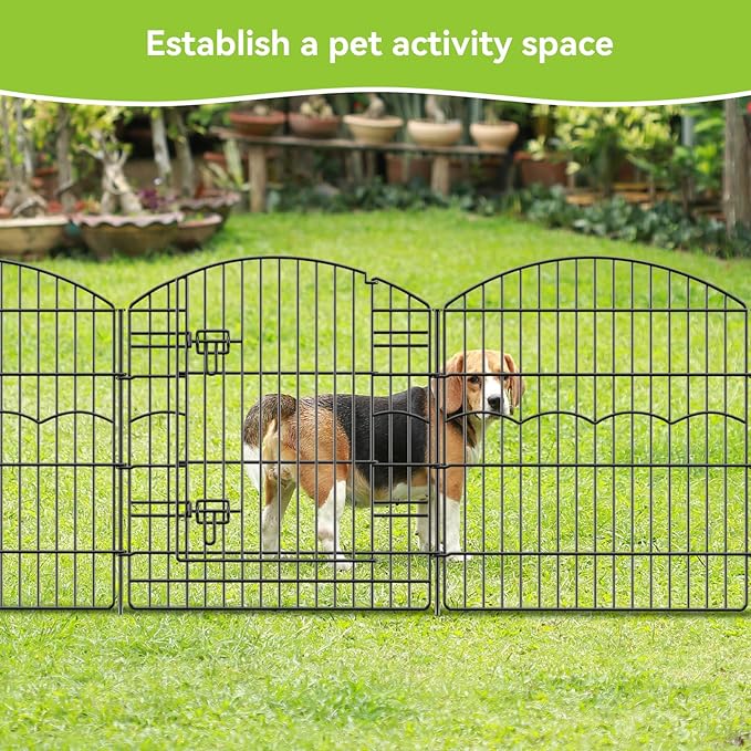Decorative Garden Fence 12 Panels 26.8ft×32in Garden Fences Animal Barrier - Image 7