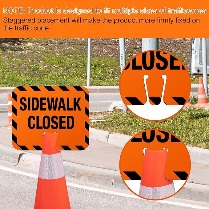 9 Pcs Plastic Sidewalk Closed Sign Bulk - Image 4