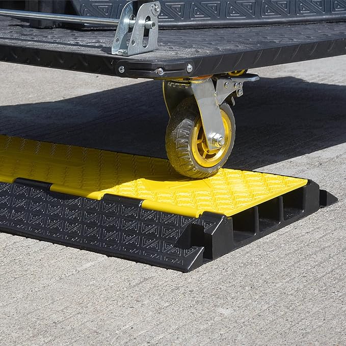 Rubber Cable Protector Ramp, Heavy Floor Cable Wire Cord Cover Speed Bumps - Image 2