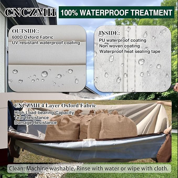 Heavy Duty Patio Furniture Covers Waterproof, 600D Outdoor Furniture Cover - Image 5