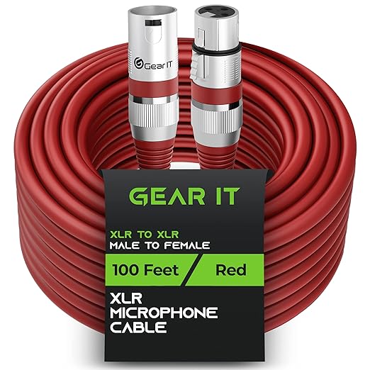 GEARit XLR Male to Female Microphone Cable 3-Pin Balanced Shielded Mixer by GEARit