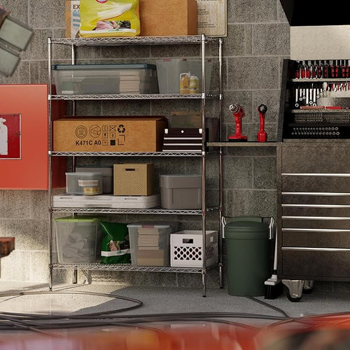 21" Deep x 48" Wide x 74" Height Wire Shelving Kit | 5-Tier | NSF Commercial - Image 2