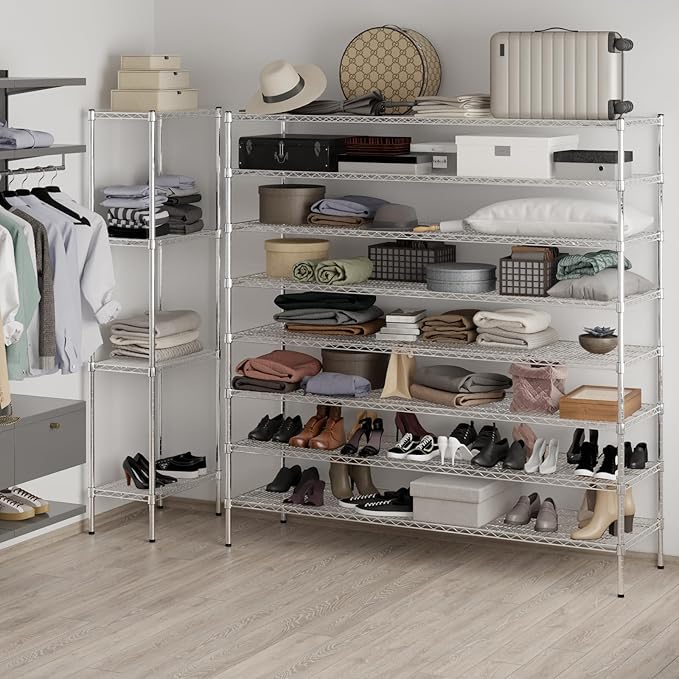 21" Deep x 72" Wide x 74" Height Wire Shelving Kit | 8-Tier | NSF Commercial - Image 5
