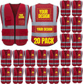 BeautyWill 10/20 Pack Custom Logo Safety Vest, Bulk High Visibility Class 2 by BeautyWill