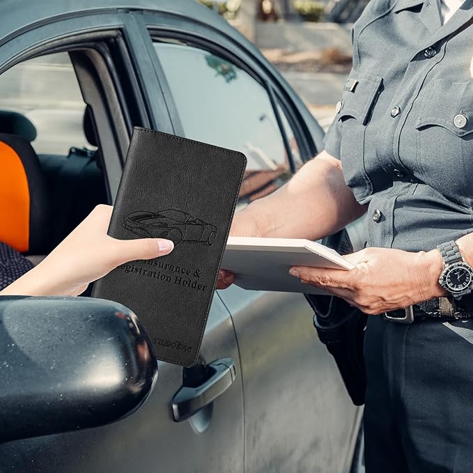 2Pack Leather Car Registration and Insurance Card Holder, Car Document Holder - Image 4