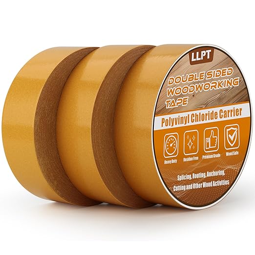 LLPT Double Sided Woodworking Tape 1.5" x 90Ft Each 3 Pack Double Face Turner by LLPT-AllAboutAdhesiveTapes