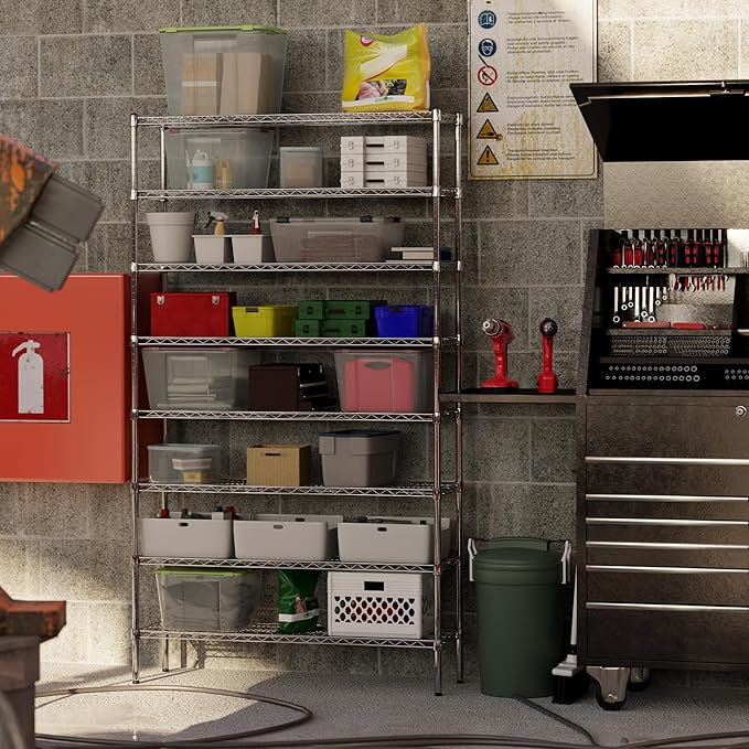 14" Deep x 48" Wide x 86" Height Wire Shelving Kit | 8-Tier | NSF Commercial - Image 7