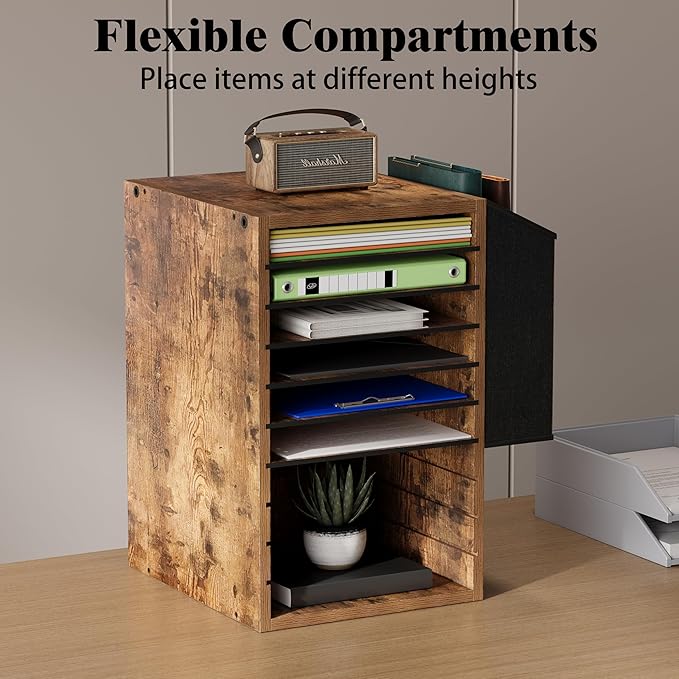 Office Mail Sorter, Wooden Paper Organizer - Image 2