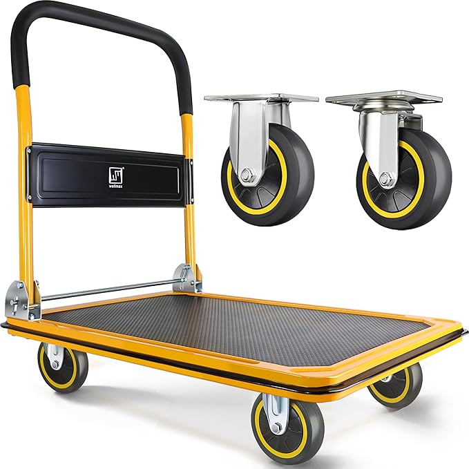 Push Cart Dolly by Wellmax, Moving Platform Hand Truck, Foldable by Wellmax