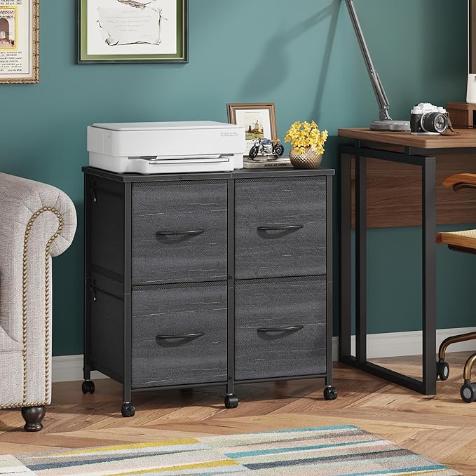 4 Drawer Lateral File Cabinet, Mobile Filing Cabinet - Image 2