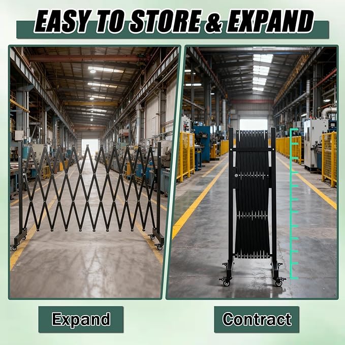 11 FT 44" High Industrial Metal Expandable Barricade，Retractable Traffic Fence - Image 8