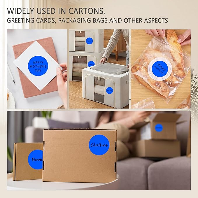 PARLAIM 3" Diameter Round Blue Color Coding Sticker, 4 Rolls 2000PCS Circle Dot - Image 7