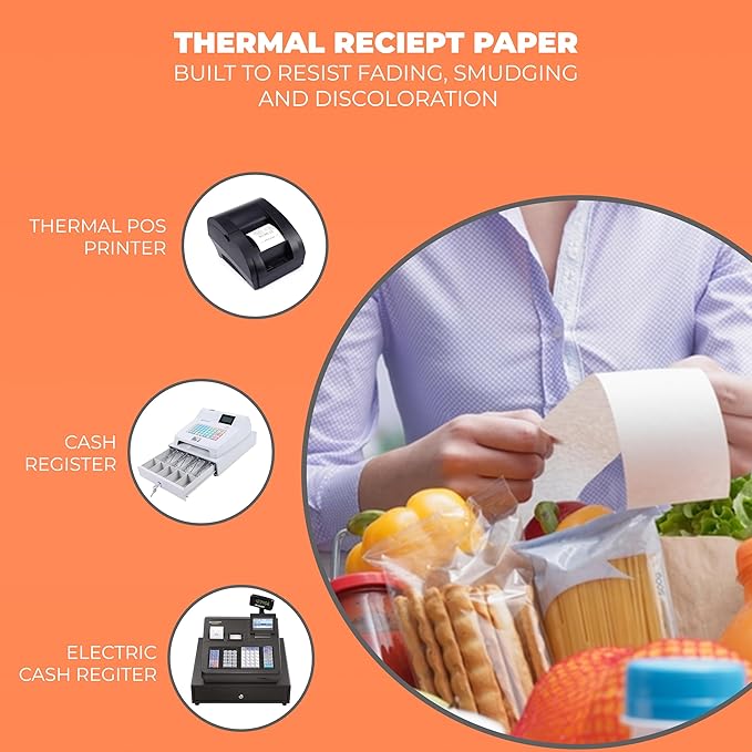 Thermal Printer Receipt Paper Rolls 3 1/8 x 230 - Image 6