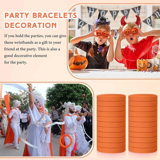Liliful 100 Pcs Silicone Rubber Wristbands Rubber Wristband Bracelet Bands - Image 5