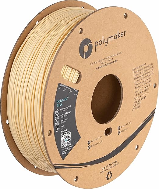 Polymaker PLA Filament, Cream 3D Printing PLA Filament 1.75mm 1kg by Polymaker