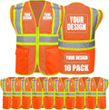BeautyWill Custom Safety Vest Customized Logo Class 2 High Visibility by BeautyWill