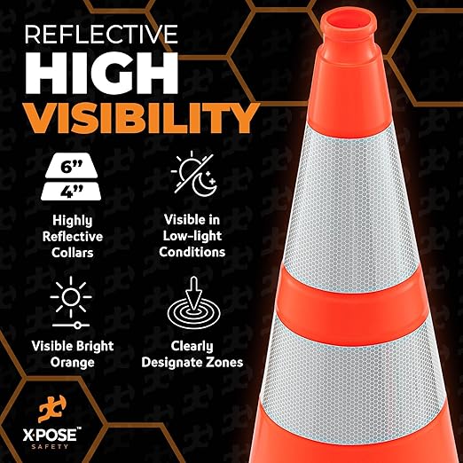 Xpose Safety 28 Inch Orange Traffic Cones - Image 6