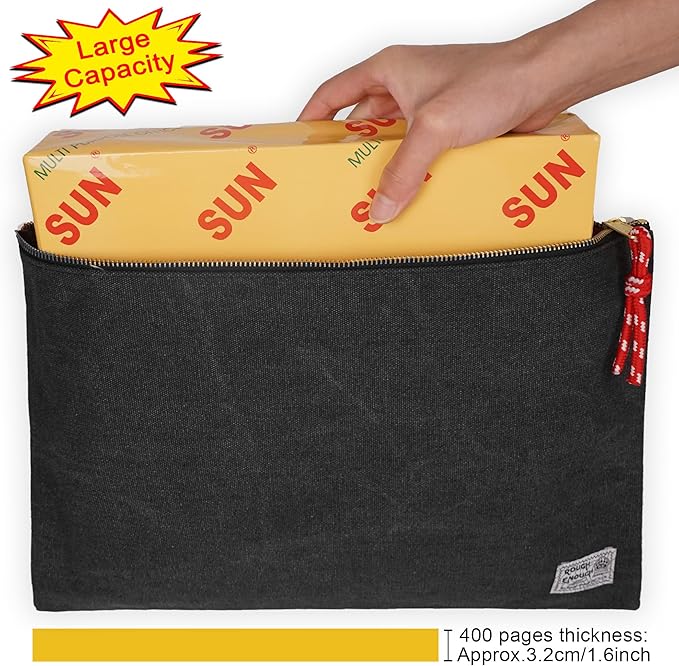 Rough Enough Important Document Storage Bag File Folder Organizer Pouch - Image 4