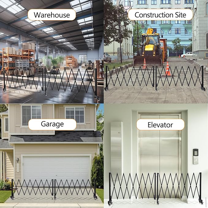 16.5FT Expandable Barricade Gate, Expandable Metal Barricade Gate Alloy Fence - Image 6