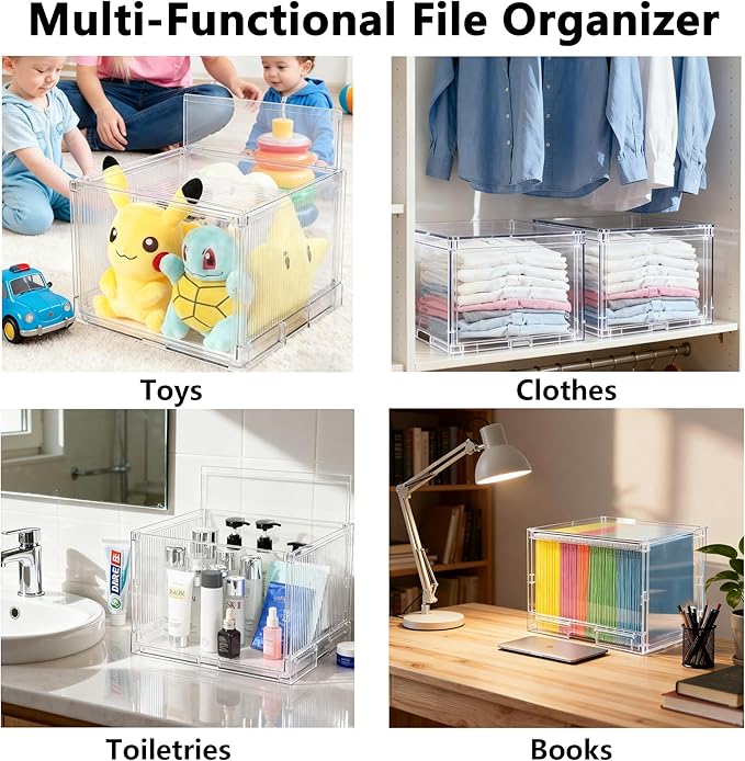 MUKAI File Box Organizer, Hanging Folder Storage Boxes, File Folder Organizer - Image 6