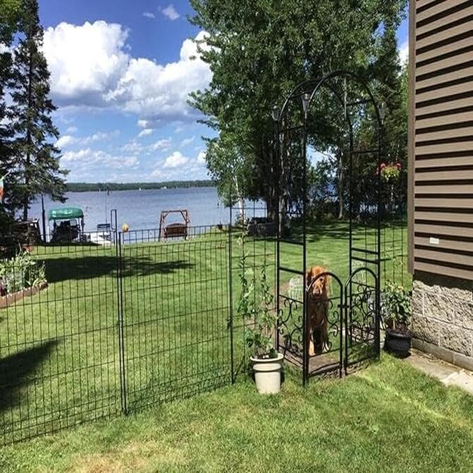 No Dig Fence Outdoor Dog Fences, Total 44" H x 288" W Decorative Metal Garden - Image 7