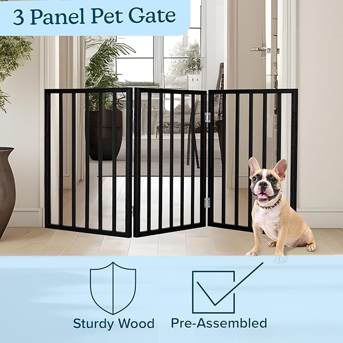 Pet Gate - 3-Panel Indoor Foldable Dog Fence - Image 3
