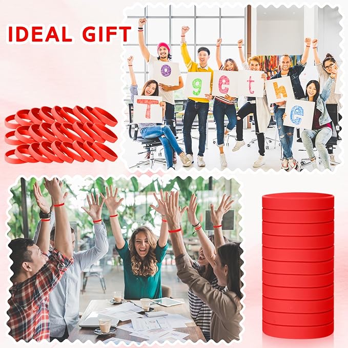 Liliful 100 Pcs Silicone Rubber Wristbands Rubber Wristband Bracelet Bands - Image 3