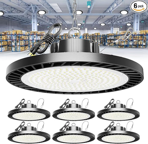 250W UFO LED High Bay Light, 37500LM Super Bright Industrial UFO High Bay LED by ONLYLUX