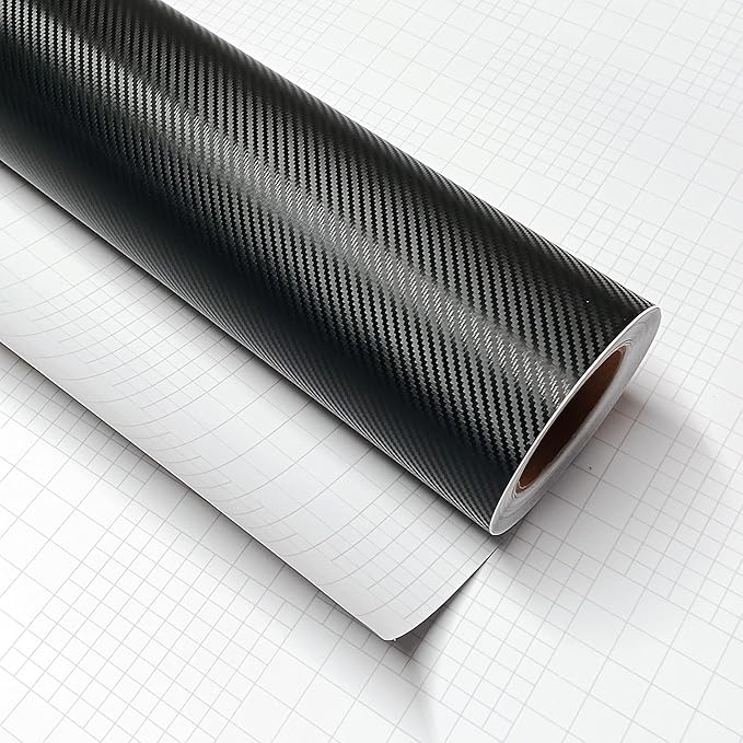 3D Black Carbon Fiber Vinyl Bubble Car Wrap Film Automotive DIY Decals by F+%26+B+LED+LIGHTS