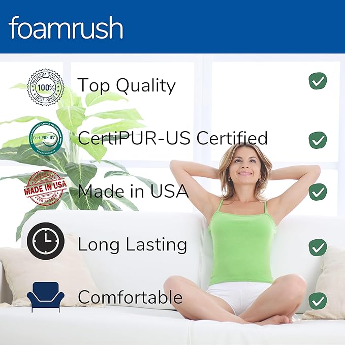 FoamRush 3" x 26" x 26" High Density Upholstery Foam Cushion, Square Foam - Image 4