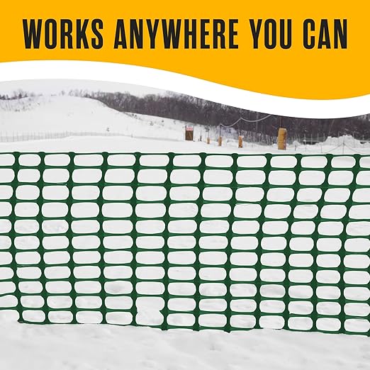 Houseables Fencing, Temporary Fence, Snow Fence, 4x100' Feet, 10.55 lb/roll - Image 5