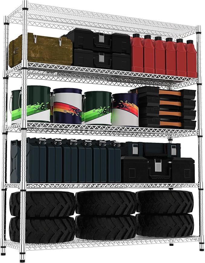 5 Tiers Shelf 3300 lbs Steel Storage Shelving Utility Shelving Unit Steel by MEIGAOPLASTICANDMETALHKCOLIMITED