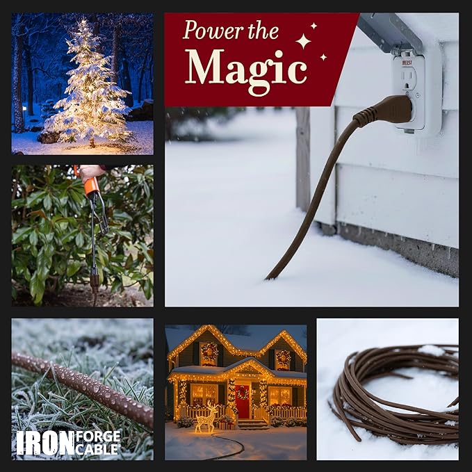 Iron Forge Cable Outdoor Brown Extension Cord 100 ft - Image 5