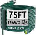 HUANCHAIN Indoor Outdoor Green Extension Cord 75 ft Waterproof, 16/3 Gauge by huanchain