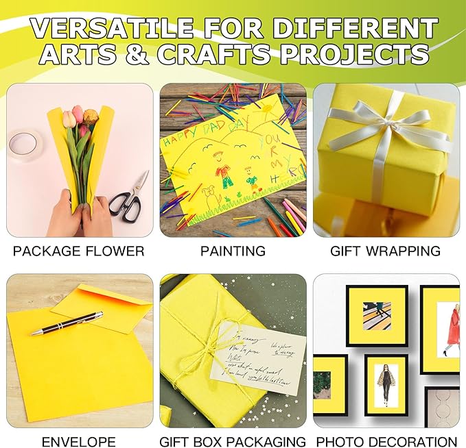 Vanhench 36" x 2400" Yellow Wrapping Paper - Image 3
