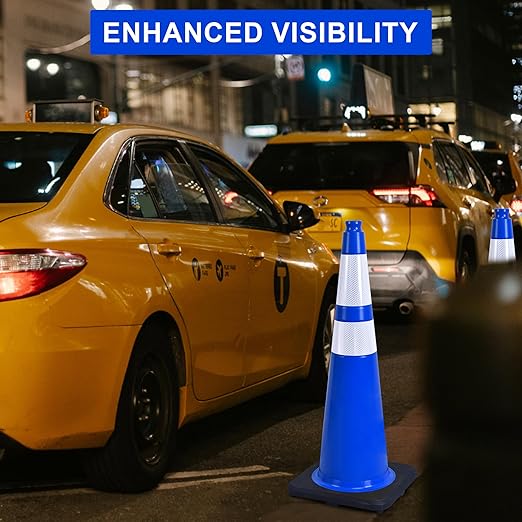 OrangeStar 36" Traffic Cones 8-Pack Blue Safety Cones - Image 4