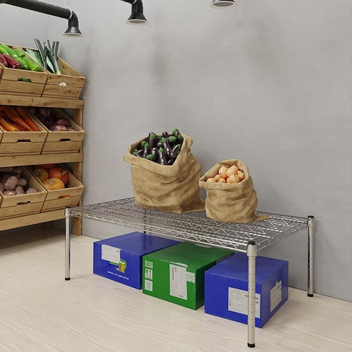 24''W x 42''L x 14''H Chrome Plated Wire Dunnage Rack | Off The Floor Storage - Image 2