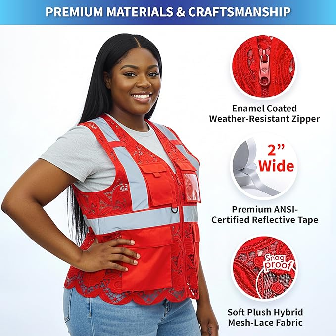 Lace-Mesh Safety Vest for Women & Men - Image 4