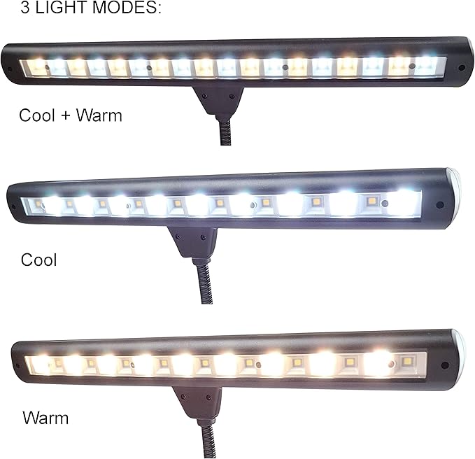 Extra Wide Clip-On Music Stand Orchestra Light- 18 LED Rechargeable USB Piano - Image 2