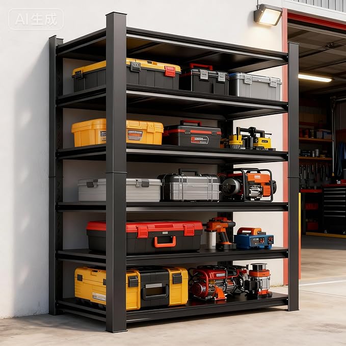 Adjustable 6-Tier Garage Shelving, Heavy Duty Steel Storage Rack, High Load - Image 2